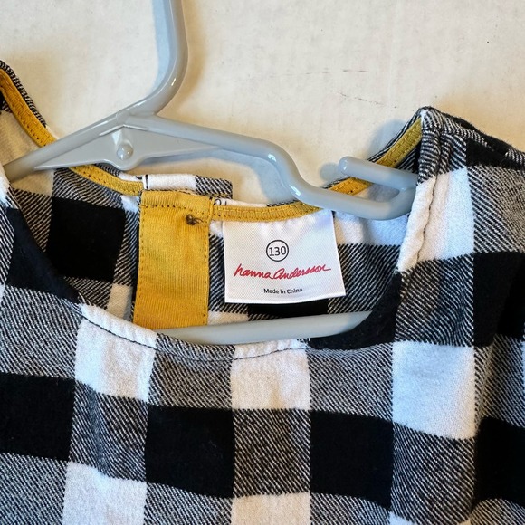 Hanna‎ Andersson Gingham Flannel Button Back Dress Sz 130 (8) - Picture 3 of 9